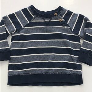 H&M Baby Striped Crewneck Sweatshirt 9-12M Navy Blue & White